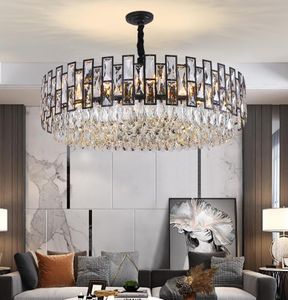 Modern Crystal Chandelier Lighting Black Round Luster Design Led kroonluchters voor woonkamer keuken slaapkamerlampen2815946