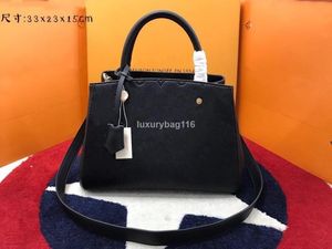 Luxurys designers handväskor purses montigne väska kvinnor tote varumärke som präglar äkta läder axelväskor crossbody 41056 1212