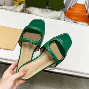 New Fashion Ladies Slippers Designer Flat Sandals Leather Casual Beach Flip-flops Box 35-43