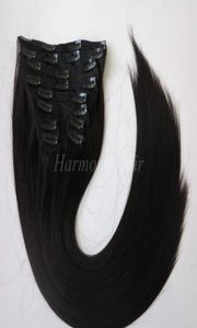 120g Clip in Human Hair Extensions Sell Clip in Straight Hair Brazilian Clip in Hair Extensions Full Head Set Hair7766127