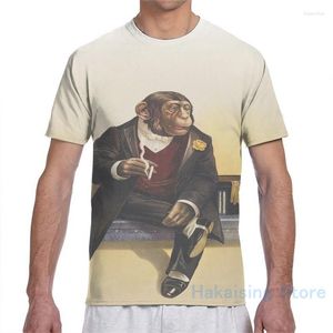 Męskie koszulki cyrkowe Seria palenia szympanse mężczyzn T-shirt Kobiety na całej druku moda dziewczyna koszulka chłopiec topy koszulki krótkie rękawy