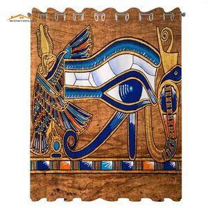 Gardin egyptiska gardiner forntida konst som visar ￶gonmosaik stil design vardagsrum sovrum f￶nster draperier