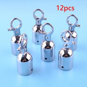 Hooks 12Pcs 25mm Rope Barrier Stopper Cord End Caps Silver Heavy Duty Hanging Hook With Self Closing Clasp