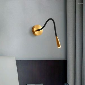 Wandlampen LED-Leuchten Vollkupfer Innenbeleuchtung Verstellbarer Spiegel Schlafzimmer Wohnzimmer Nebenlampe Raumdekoration Wandlampe 110V 220V