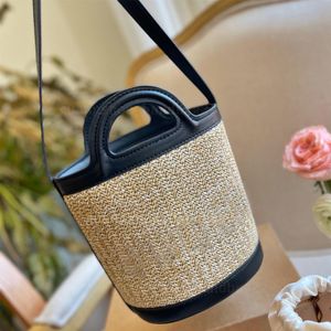 Designer Straw Bags Women Summer Beach Shoulder Bag Casual Rattan Wicker Woven Female Totes Large Capacity Lady Buckets Bag Travel Tote