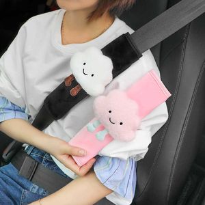 Safety Belts Accessories 1PC Cute Cartoon Car Seat Belt Cover Shoulder Strap Harness Cushion Children Kids Seatbelt Shoulder Pad Auto Neck Support T221212