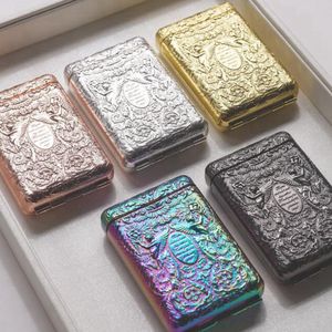 Cool Colorful Metal Alloy Cigarette Cases Dry Herb Tobacco Holder Stash Case Storage Box Portable Innovative Three Open Style R￶kning Container DHL