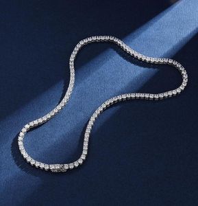 Anh￤nger Halsketten Real 4mm mit GRA 925 Sterling Silber Moissanit Tennis Halskette Frauen M￤nner Kette feinen Schmuck Halsklear 7796448
