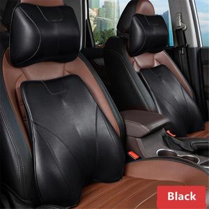 Pillow Car Headrest Memory Foam Waist Support Leather Embroidered Neck Interior Supplies Driver Seat Lumbar