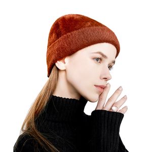 秋と冬の丸いトップカシミアニット帽子新しいソリッドカラー両面プルオーバー耳の保護温かい帽子