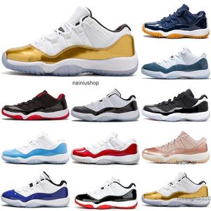 2023 Casual new classic men low basketball shoes 11s Bred Concord Infrared University Blue Varsity Red Rose Gold Closing Ceremony Navy gum sports JORDON