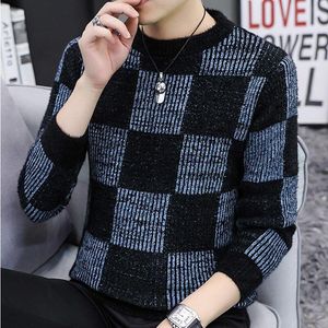 Männer Pullover Winter Trendy Rundhals Strickwaren Casual Verdicken Fleece Pullover Neue Mode männer Kleidung