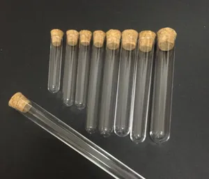 Plastic Test Tube With Cork Stopper Packaging Bottle 7ml 10ml 12ml 15ml 20ml 25ml 30ml 50ml Lab Supplie 20cc Clear Cosmetic-Tube 1000pcs