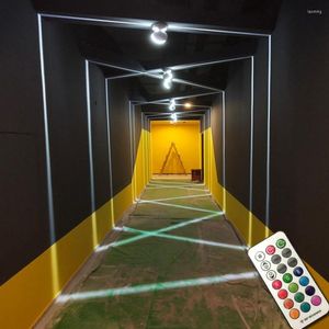 Wall Lamp Indoor Window Sill Door Frame Line With Remote 360 Degree Ray Liner Corridor Light El Bar KTV Aisle Ambient