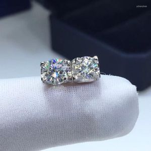 Kolczyki stadninowe moissanite Diamond Ear Studs Ogółem 1CT PRZEGRYWANE Test 925 Srebrny srebrny damski biżuteria mody ślubna prezent ślubny D Kolor