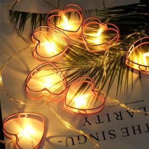 Str￤ngar inomhus 10/20 led k￤rlek hj￤rta fairy Light Lady Girl Bedroom Party String Valentine's Day Gift Decor Wedding Garland