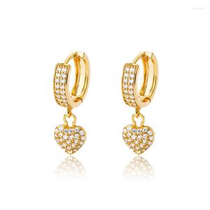 Studörhängen Söt zirkonhjärta för kvinnor Crystal Love Earring Par Bridesmaid Valentine's Day Jewelry Gift 2022