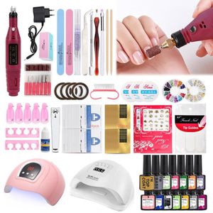 Kits de arte unhas Conjunto com lâmpada Máquina de broca de manicure kit de manicure