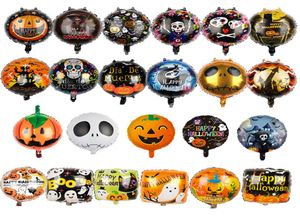 18 Zoll Aluminium Folienballons Happy Halloween Dekor Kürbis Geisterballons Spinne aufblasbare Toys Schädel Fledermausfilm Globos Cartoon T4154190