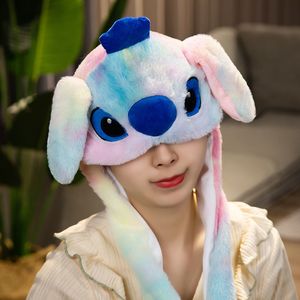 Glowing Bear Monster Hat Led Flashing Ears Moving Jumping Plush Cap Kids Adults Funny Animal Pop Up Dress Up Ear Muff Winter Holiday Warm Wearing