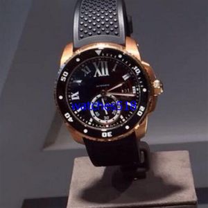 New Mens Watces Automatic 6 Diver Two Two Rose Gold Rubber Strap Caliber Diver's Watch Mechanical Menwatches XXX253H