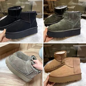 Australia bow U Shoes Platform Boot High Women Snow Boots Soft Comfortable Sheepskin Keep Warm Plush Classic boot With Card Dustbag Beautiful Gifts