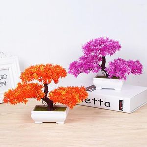 Decorative Flowers Simulation Pot Plant Easy Care Artificial Table Potted Ornament