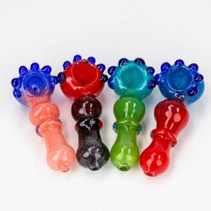 Latest Hand Pipes Pyrex Thick Glass Portable Design Spoon Filter Dry Herb Tobacco Bong Handpipe Handmade Oil Rigs Smoking Cigarette Holder DHL