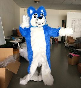 Jakość promocji niebieski husky fursuit Mascot Costume dla dorosłych kreskówek strój otwierający kampanię rodziców biznesowych-dziecko