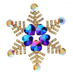 Brooches CINDY XIANG Blue Heart Design Snowflake For Women Wedding Party Accessories Home Winter Decoration Pin High Quality
