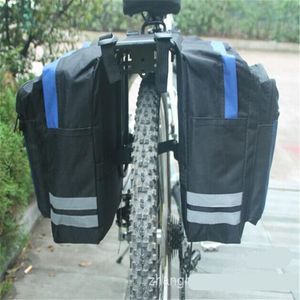 Black Cycling Bicycle Saddle Bag Bike Bags PVC and Nylon Waterproof Double Side Rear Rack Tail Seat Bag Pannier Bicycle Accessorie259Y