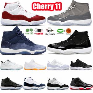 High Cherry 11 basketbalschoenen 11s Cool Gray Low 72-10 25e verjaardag Navy Velvet Legend Blue Bred Concord Space Jam Mens Sports Sneakers XI Trainers