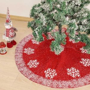 Christmas Decorations Ornament Tree Skirt 47 Inch Snowflake Collar Rustic Xmas Indoor Outdoor Year Decor