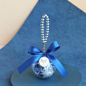 Gift Wrap Round Crystal Ball Box Acrylic Pearl Armband Hanterar bröllopsgodis Baby Shower Favors Packaging Party Supplie