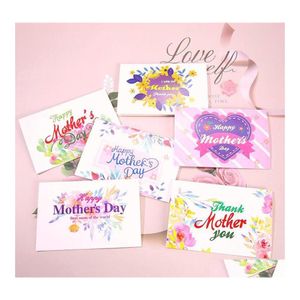 Greeting Cards Creative Mothers Day Thank You Card Blessing Flower Shop Birthday Thanksgiving Wholesale Drop Delivery Home Garden Fe Oteqf