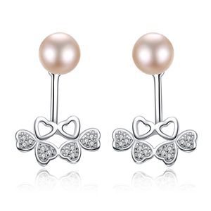 Perle Dual-Use-Ohrstecker S925 Silber Micro Set Zirkon Herz Klee Ohrringe koreanische Mode Frauen exquisite Ohrring Hochzeit Party Schmuck Valentinstag Geschenk SPC