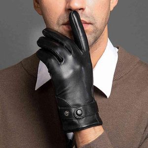 Пять пальцев перчатки с кожаными перчатками зима