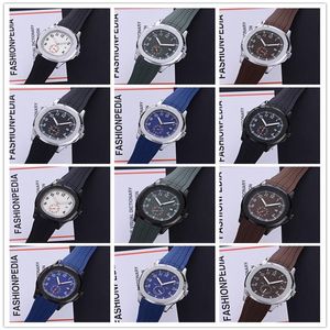 Ny ankomst Sport 43mm Quartz Mens Titta p￥ Dail Rubber -rem med datum H￶gkvalitativa armbandsur 17 Colors Watches2224