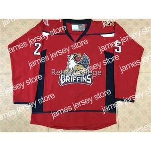 College Hockey Wears Nik1 #25 Dylan Larkin Grand Rapids Griffins Black Hockey Jersey Mens Brodery Stitched Anpassa valfritt nummer och namntr￶jor