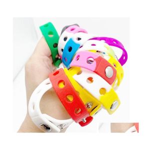 Charm Bracelets Soft Sile Sports Bracelet Wristband 18/21Cm Fit Shoe Croc Buckle Accessory Kid Party Gift Fashion Jewelry For Men Wo Otpek