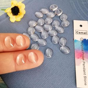 Ljuskrona Crystal Camal 20st 10mmx8mm oval transparent klar glas kupol cabochon cameo platt rygg förstora basomslag hantverksmycken tillverkning