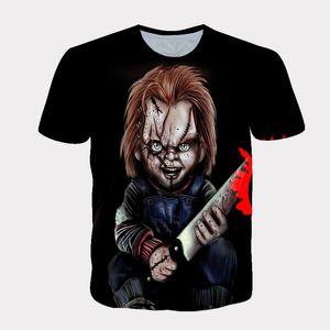 Hip Hop Sportwear Punk Casual Allentato Pantaloni da pista Autunno Uomo Cool Stampa Blood Child of Chucky 3d T-shirt 014