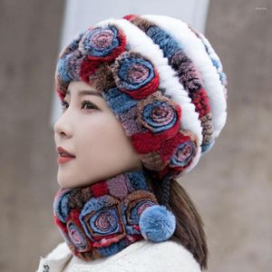 Berets 1 Set Winter Hat Scarf Cozy Women Skin-touch Knitted Collar