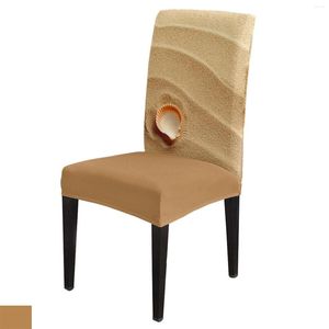 Chair Covers Small Seashell On Golden Sand Dining Room Weddings Banquet Stretch Cover Kitchen Spandex