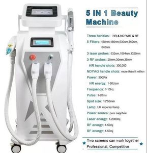 UK lamp 3 In 1 OPT IPL Laser Permanent Hair Removal Machine Nd Yag Tattoo Remover Skin Whitening rejuvantion Lazer Epilator beauty machine 500000shoots