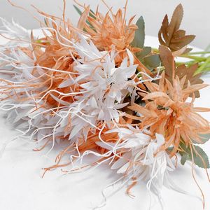 Simulazione di fiori decorativi Epifillo Decorazione del matrimonio set set di fiore piombo a fiamma singola in plastica Dragon Mustard erba falsa
