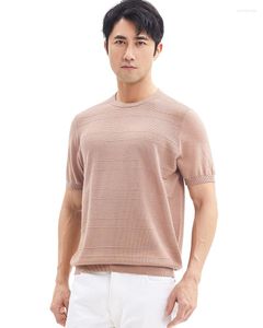 T-shirts pour hommes zhili m￩lange de laine masculine mixage de chariot ￠ manches courtes ￠ manches courtes en tricot