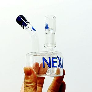 Nexus Mini Glass Bong Narghilè 5 pollici Heady Oil Burner Vapor Blue Dab Rig con giunto da 14 mm