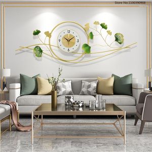 Relógios de parede relógio de luxo leve mural grande design moderno ferro arte silenciosa vigia para o sofá decoração da sala de estar da sala de estar