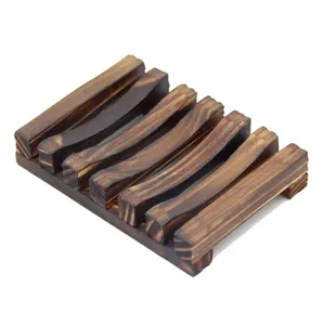 Natural Bamboo Wooden Soap Dishes Plate Tray Holder Box Case Shower Hand Washing Soaps Holder Stand